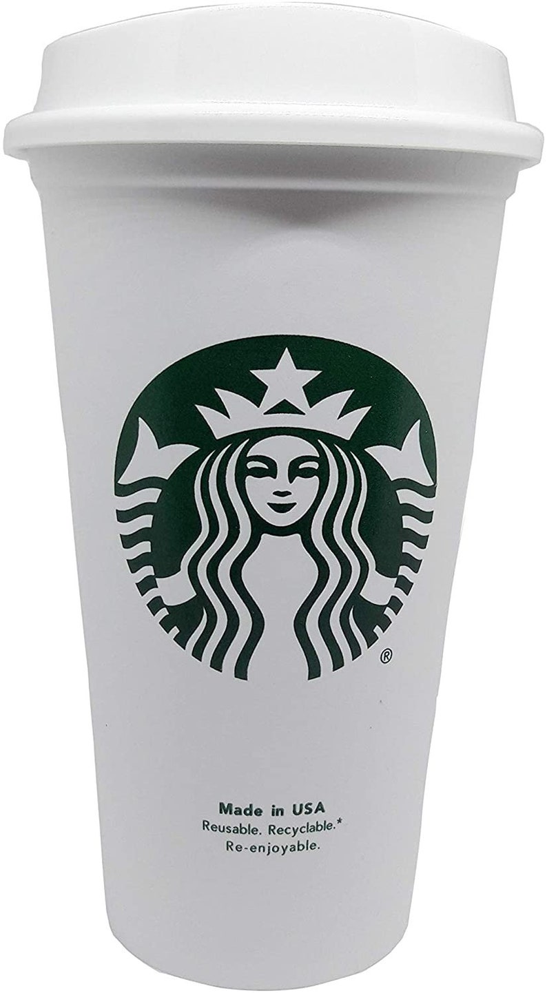 STARBUCKS Reusable Cups Recyclable Grande 16 oz Plastic Travel image 2