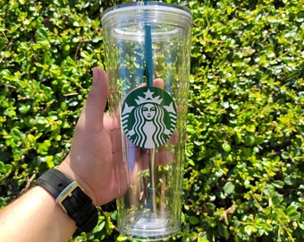 NEW Starbucks Cold Cup Clear Venti Tumbler Traveler With Green