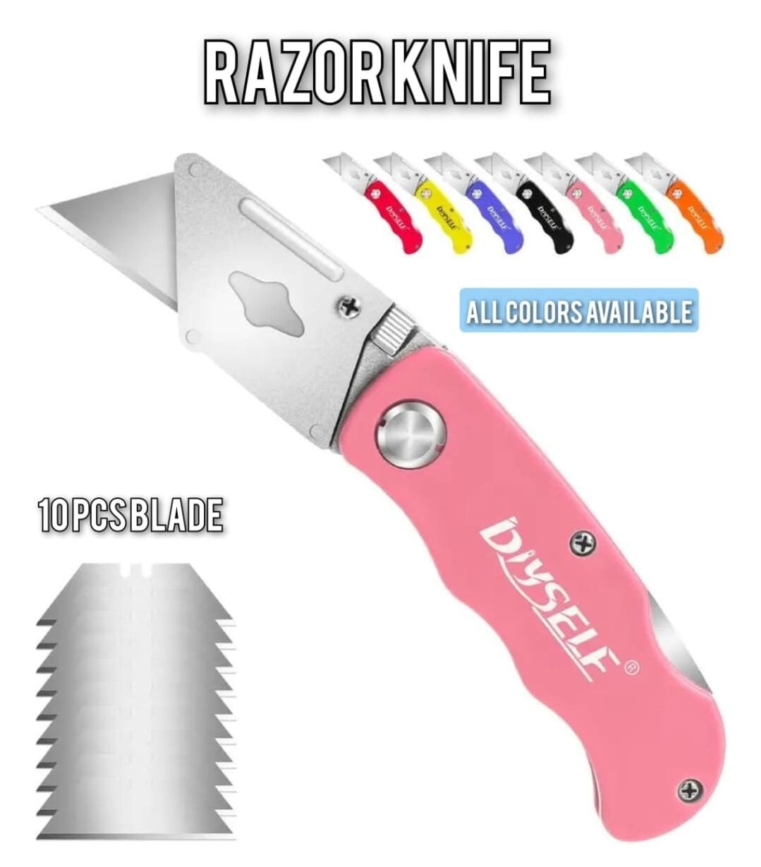 Deli Slim 30 Degree Blade Tip Razor Blade Knife Sharp Portable Mini  Auto-lock Utility Knife Stainless Steel DIY Art Cutter 