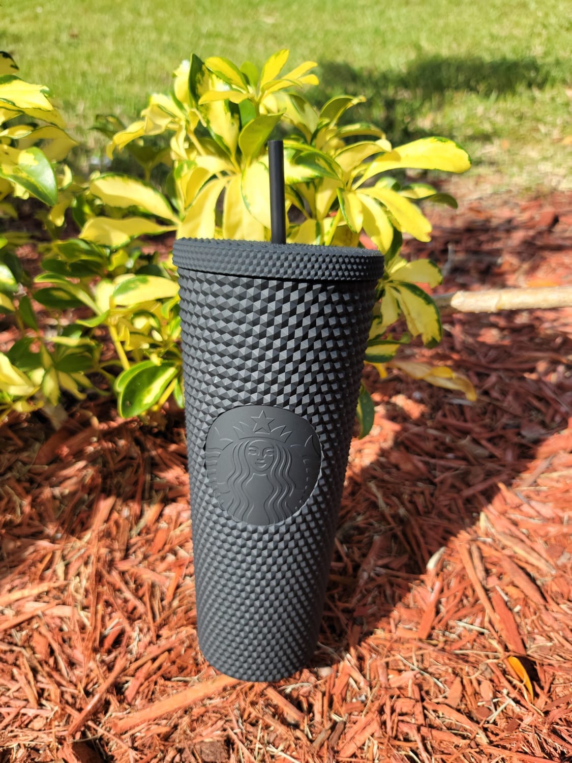 Matte black studded starbucks cup deals