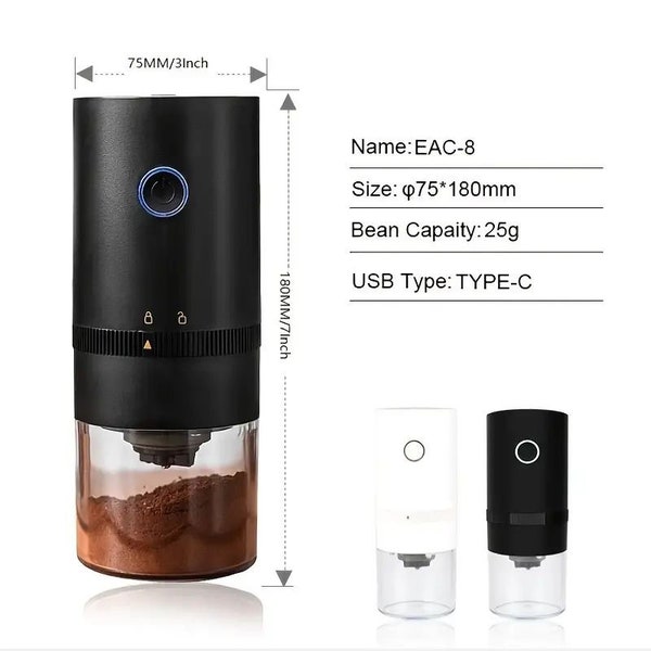 Coffee Grinder TYPE-C USB Charging Professional Ceramic Grinding Core Coffee Bean Bean Grinder New Upgrade Portable Electric