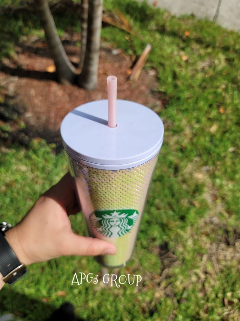 Starbucks 2020 Holiday White Sequins Cold Cup 24oz