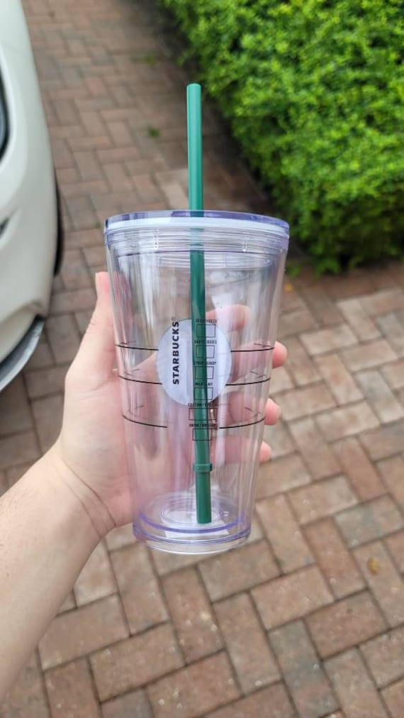 Starbucks Plastic Reusable Tumblers Cups With Lids No Straws 24 oz. Set of 6