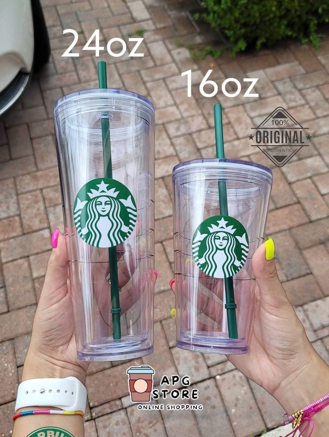 Reusable Iced Coffee Cup (24 Oz/Venti), Leak Proof and Double Wall