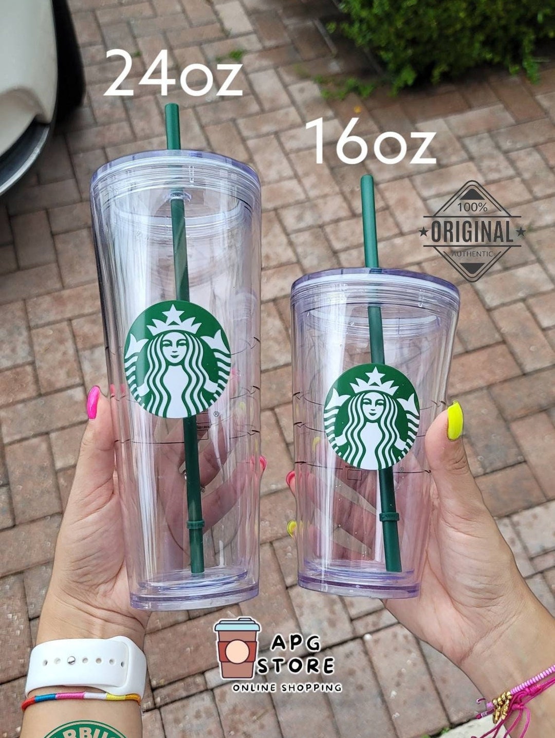 Starbucks Siren Double Glass Straw Cup(Starbucks 50th Anniversary