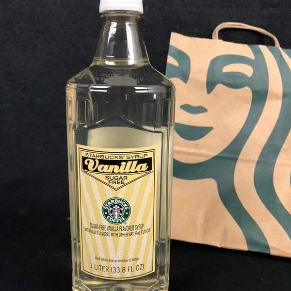 Nuevo jarabe de vainilla sin azúcar Starbucks 1 litro 33,8 fl oz BB 5/24