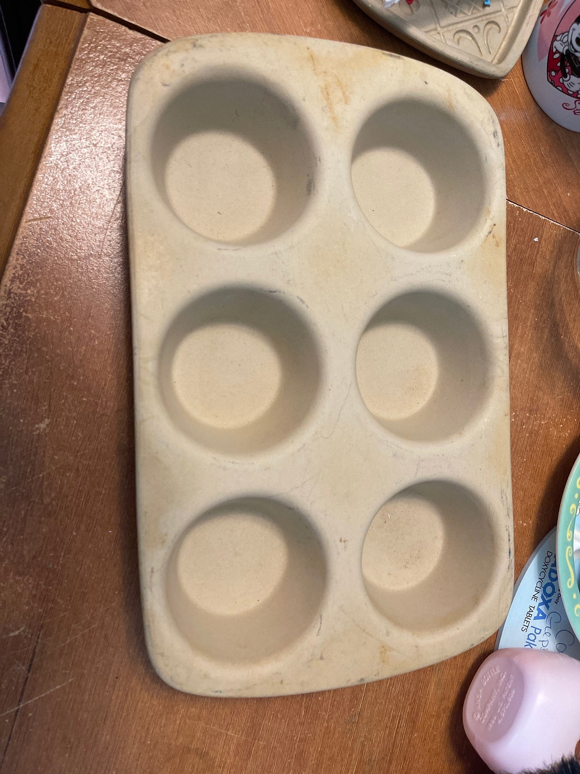 Pampered Chef Stoneware 6 count Muffin Pan Etsy