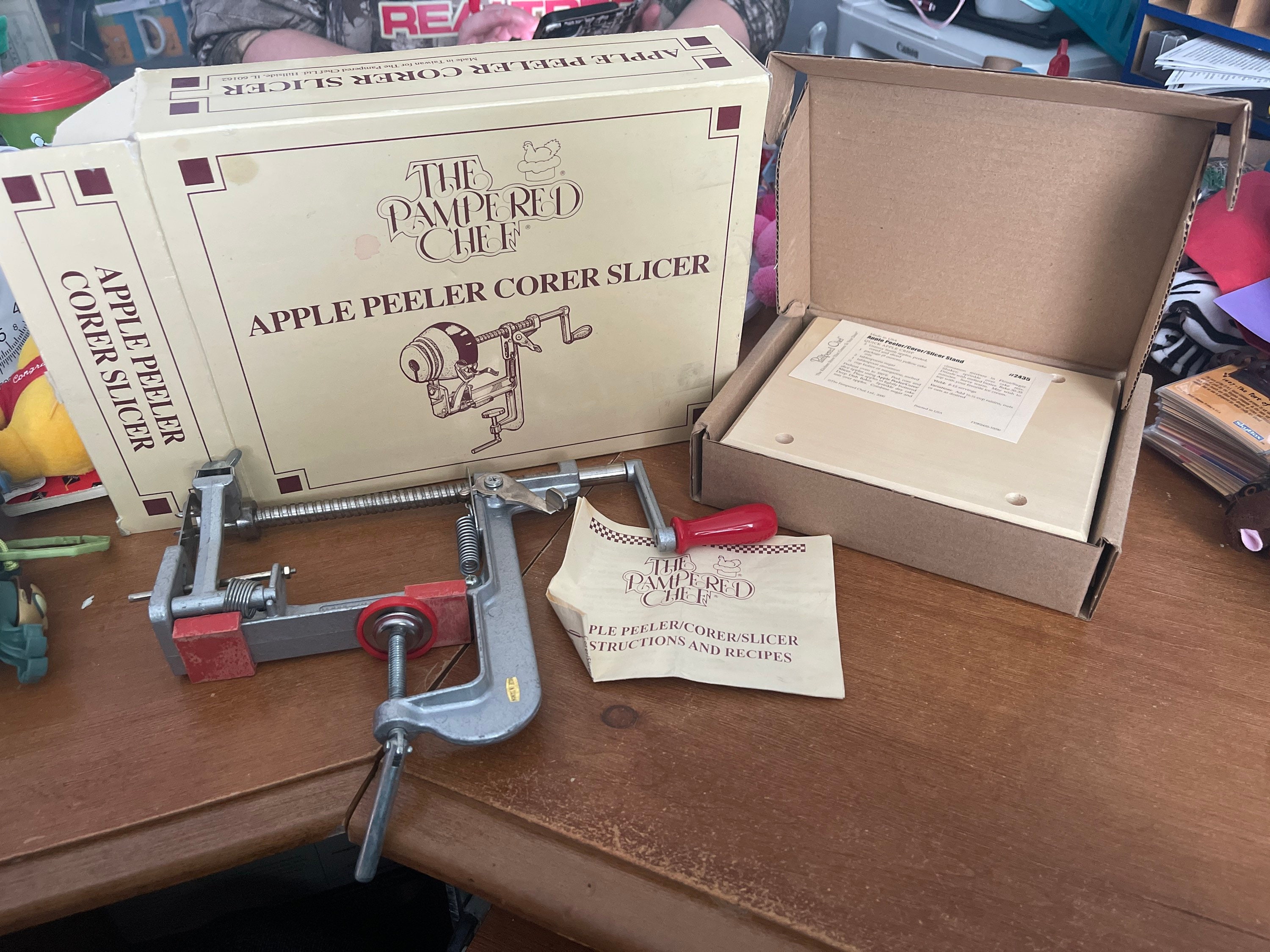 Pampered Chef Apple Peeler Corer Slicer with Stand Etsy