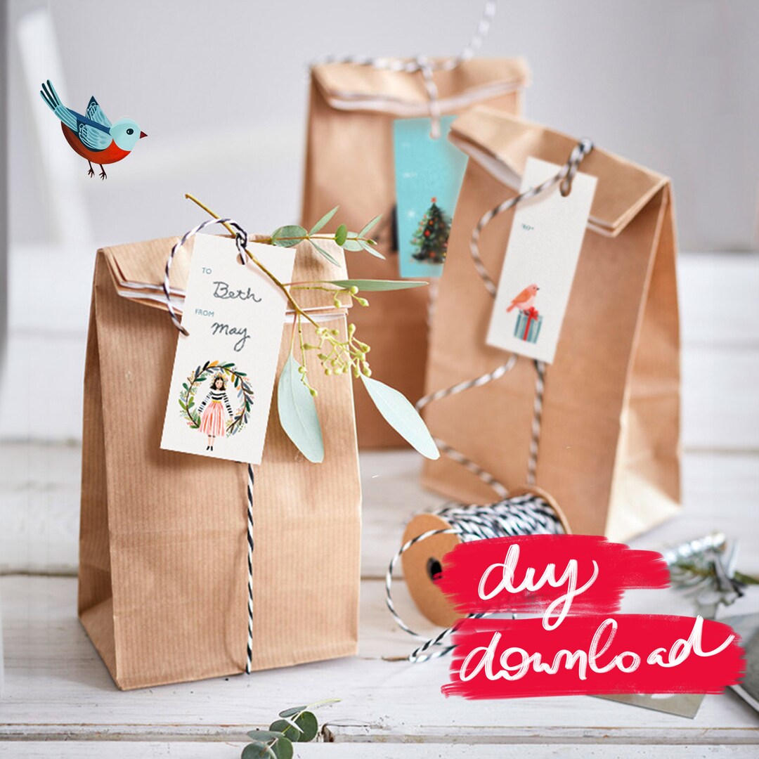 Christmas Printable Gift Tags, Food Tags, Primrosia Designs, Download