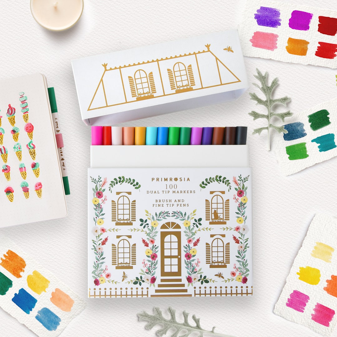 Primrosia 24 Skin Tones Dual Tip Marker Pens, Hair And Portrait Watercolor Sketch Set Fine And Brush Ends Art Supplies For Coloring Sketching And Drawing - View #13