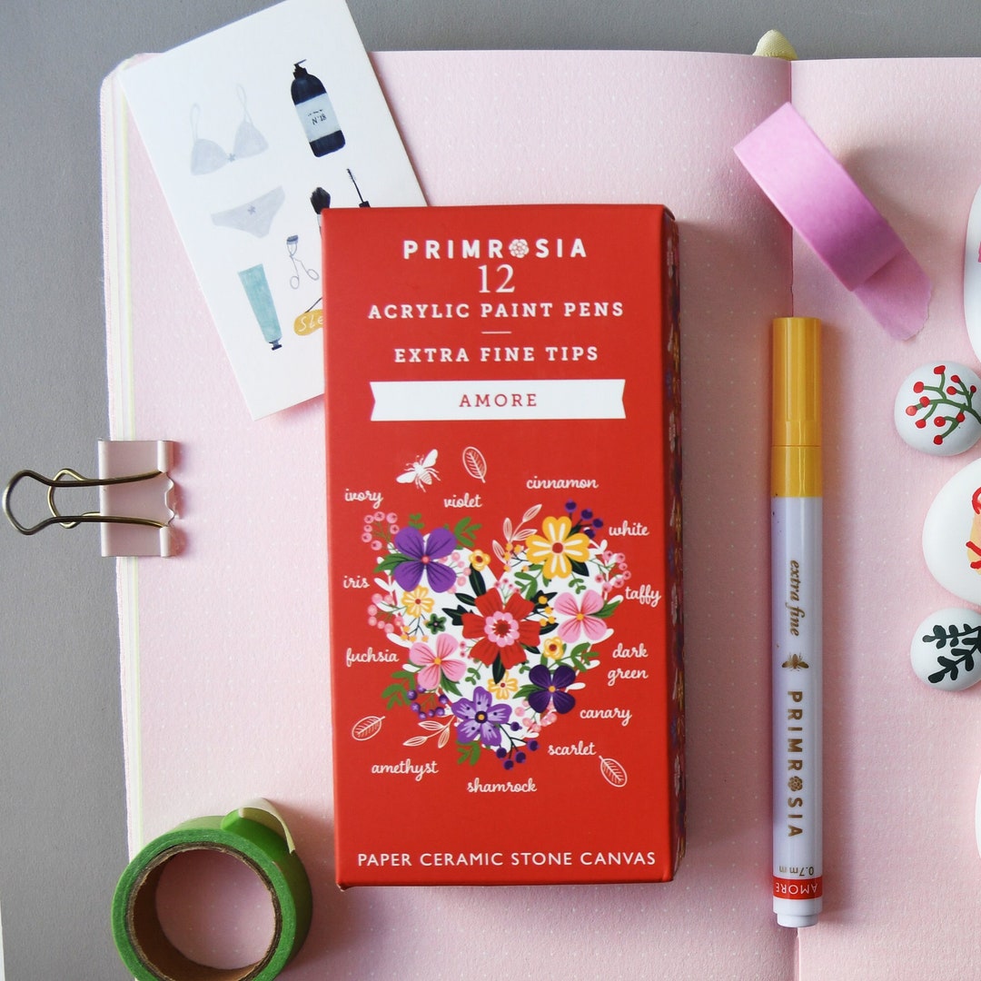 Primrosia 12 Amore Acrylic Paint Pens Etsy