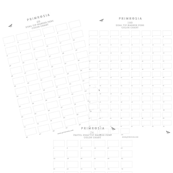 Swatch Templates Digital Download for Primrosia Dual Tip -  Israel