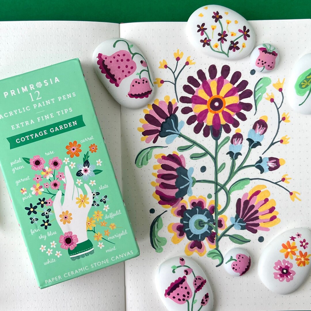 Primrosia 12 Set Cottage Garden Extra Fine Tips Acrylic Paint Pens Etsy