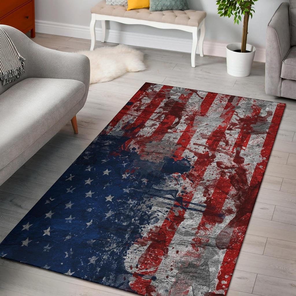 Bleed America Carpet Area Rug Patriotic Carpet Rug American Etsy
