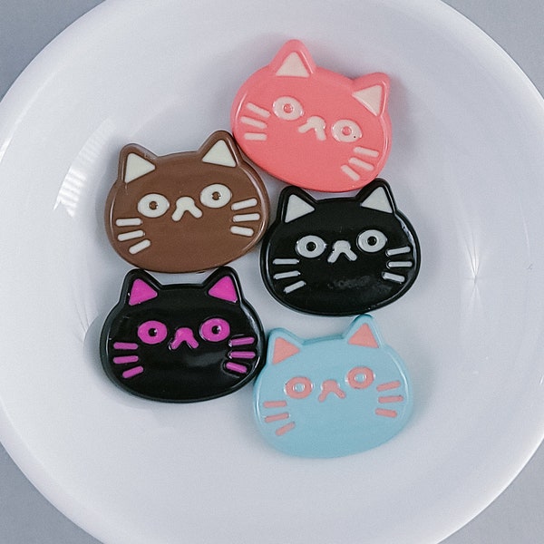 Acrylic Cat Heads | 5 ct. Assorted Flatbacks