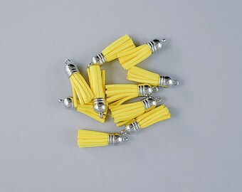 Leather Tassel | Keychain Tassel | Yellow