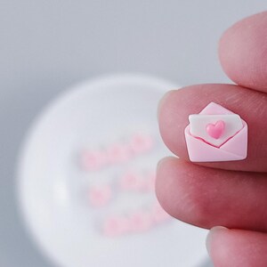 Acrylic Heart Envelope Flatbacks | 10 ct.