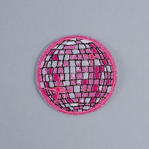 Iron-On Patch | Pink Glitter Disco Ball