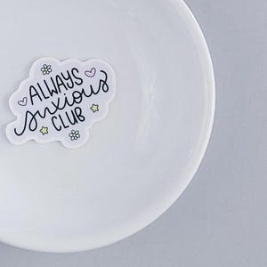 Flatback en résine plane | Club toujours anxieux | 5 carats