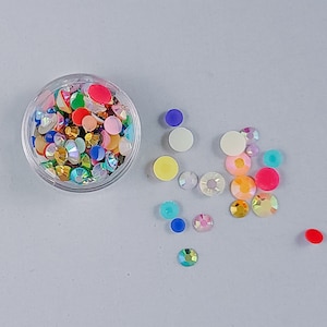 Tiny Flatback Gems | Assorted Sizes + Colors