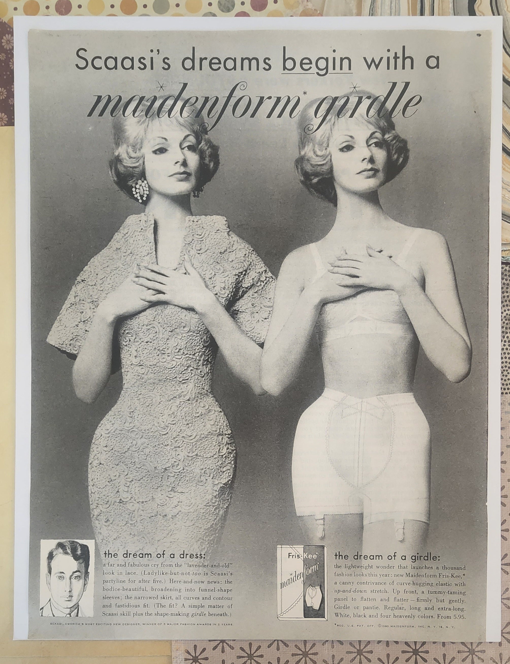 1951 VINTAGE LINGERIE AD BESTFORM Girdle and Bra Pinup style art (052115)  £7.18 - PicClick UK