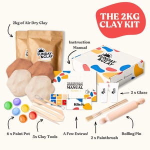 2kg Custom Clay Kit - DIY Air Dry Clay Kit | At Home Pottery Kit For Beginners | No Kiln | Crafted in Australia