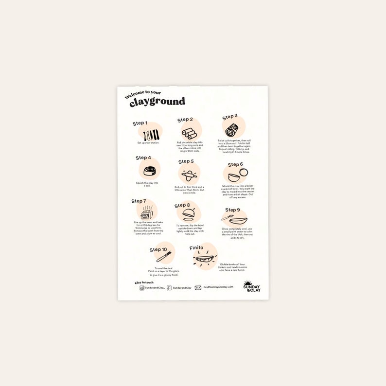 Instructions for Air Dry Clay Home Clay Kit
