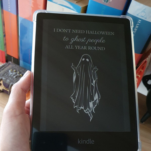 kindle lock screen for basic & paperwhite, instant digital download .epub, bookish, book girly, kindle girly, halloween, ghost