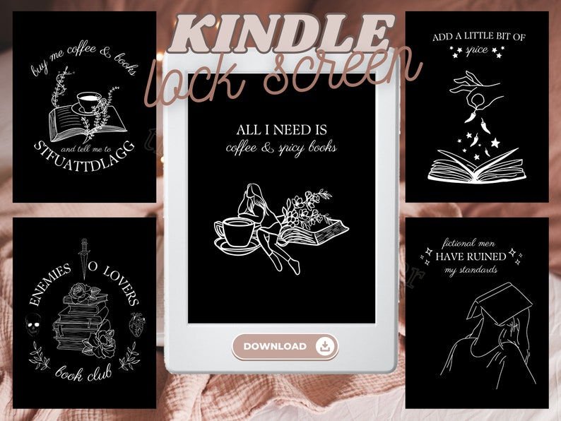 5 Kindle Lock Screen for Basic & Paperwhite Instant Digital Etsy