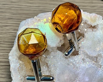 Amber Lolly Glass Cufflinks
