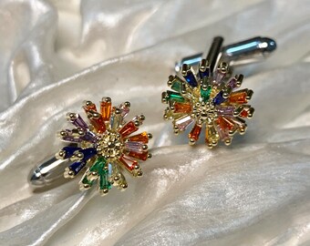 Rainbow cufflinks