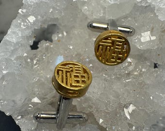 Golden Fu cufflinks