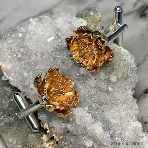 Golden Peony Cufflinks