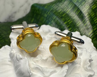Celadon Bloom cufflinks