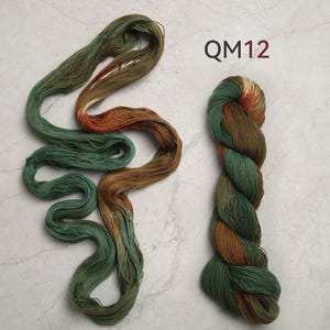Fil sashiko teint végétal naturel | à broder - Fils de coton teints à la main et variés | Epaisseur moyenne QM07-15 QM-12