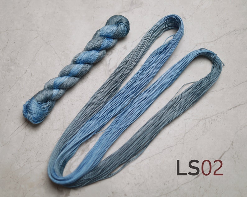 Brokig Sashiko-tråd - Standardtjocklek långstapel bomulls handfärgad broderitråd (SS&LS) LS02
