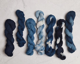 Indigo Natural Plant Dyed Raw Sashiko Thread - Standard Thickness, 100 metres