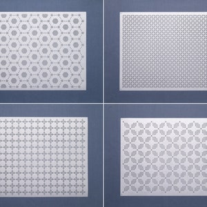Reusable Sashiko Stencil | Japanese Embroidery Quilting Patterns Template - Size XL (XL05-08)