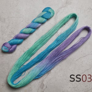 Brokig Sashiko-tråd - Standardtjocklek långstapel bomulls handfärgad broderitråd (SS&LS) SS03