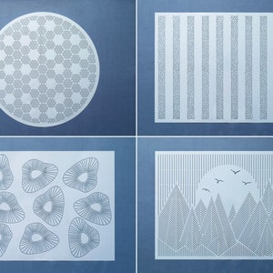 Reusable Sashiko Stencil | Japanese Embroidery Quilting Patterns Template - Size XL (XL21-24)