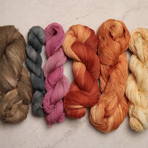 Natural Plant Dyed Sashiko Thread | Embroidery Floss - Variegated Hand-Dyed Cotton Thread | Medium Thickness QM16-21