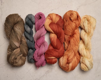 Natural Plant Dyed Sashiko Thread | Embroidery Floss - Variegated Hand-Dyed Cotton Thread | Medium Thickness QM16-24