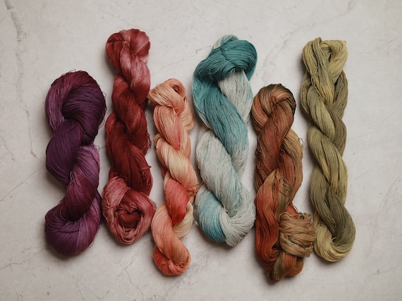 Natural Plant Dyed Sashiko Thread | Embroidery Floss - Variegated Hand-Dyed Cotton Thread | Medium Thickness QM01-06
