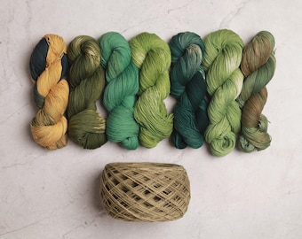 Plant Dyed Sashiko Thread | Embroidery Floss - Variegated Hand-Dyed Cotton Thread | 1mm Thickness TG01-12