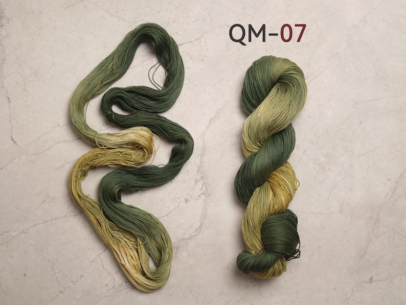Fil sashiko teint végétal naturel | à broder - Fils de coton teints à la main et variés | Epaisseur moyenne QM07-15 QM-07