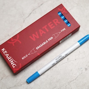 Water Erasable Soluble Pen for Fabric Marking | Embroidery Transfer | Sewing | Quilting Fabric Marker