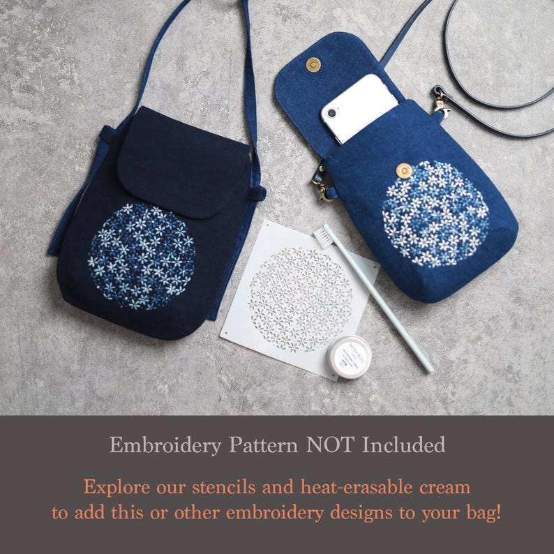 PDF Sewing Pattern & Photo Tutorial for Crossbody Phone Bag With Flap ...