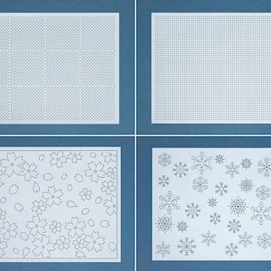 Reusable Sashiko Stencil | Japanese Embroidery Quilting Patterns Template - Size XL (XL13-16)