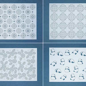 Reusable Sashiko Stencil | Japanese Embroidery Quilting Patterns Template - Size XL (XL25-28)