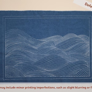Deep Ocean - DIY Kit for Plant-dyed Sashiko Placemat Table Mat Wall Art Starter Kit Defect Panel ONLY
